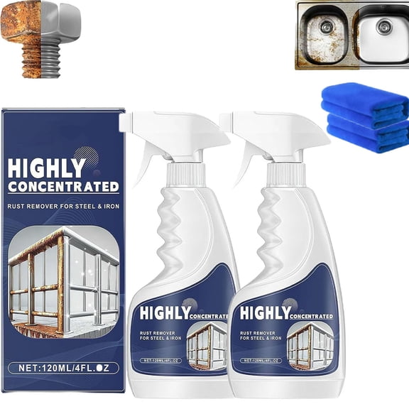 Rust Remover Spray for Metal,Powerful Rust Remover Heavy Duty Metal Cleaner, 2026 Upgrade Multipurpose Highly Effective Anti-Rust Converter Spray for Car, Household 120ml Fast Acting