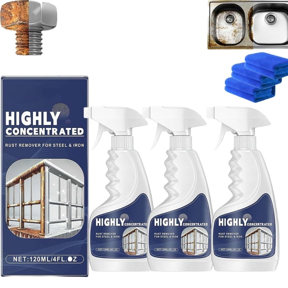 Rust Remover Spray for Metal,Powerful Rust Remover Heavy Duty Metal Cleaner, 2026 Upgrade Multipurpose Highly Effective Anti-Rust Converter Spray for Car, Household 120ml Fast Acting