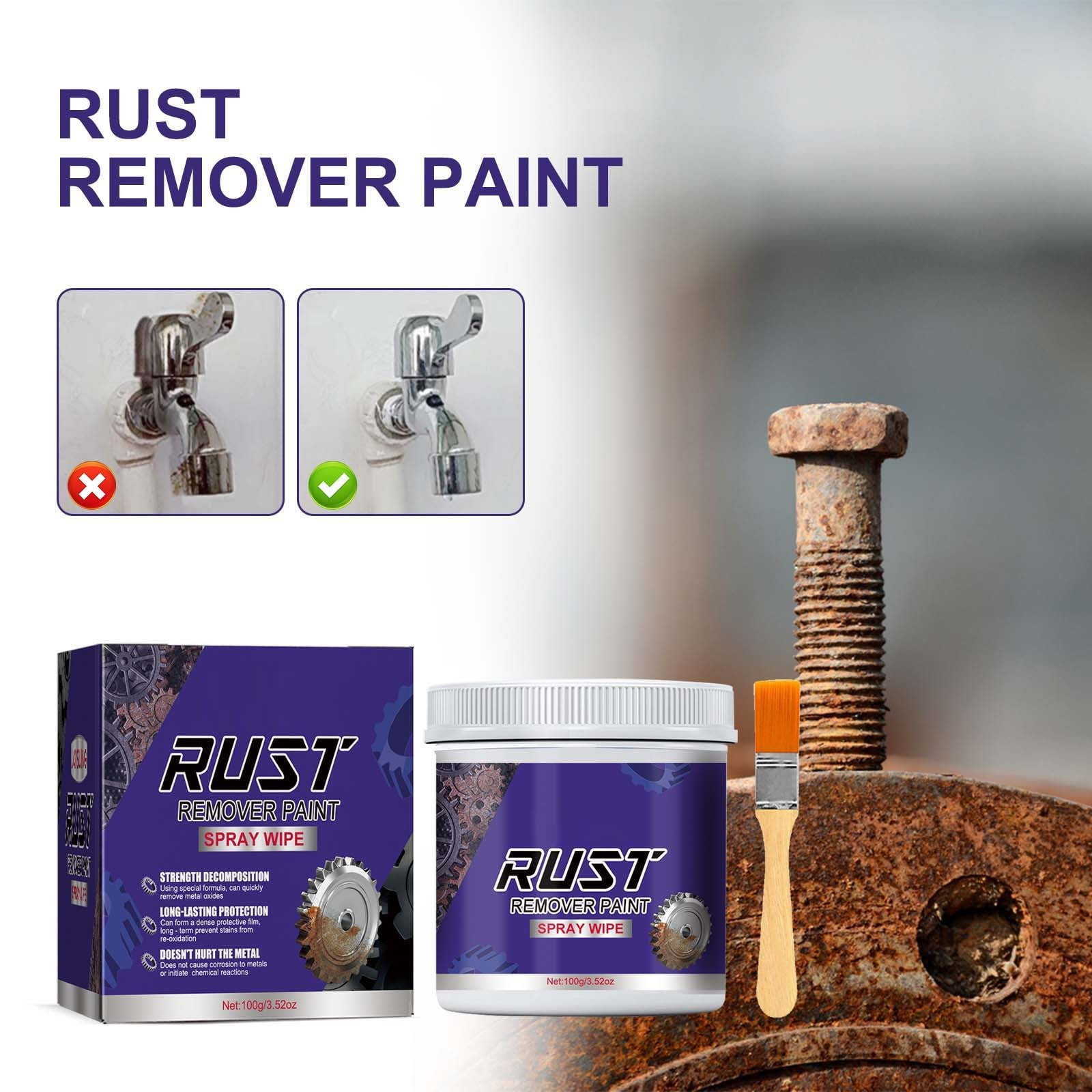 Rust Remover Spray, Multi-Functional Polisher, 100Ml, Heavy-Duty ...