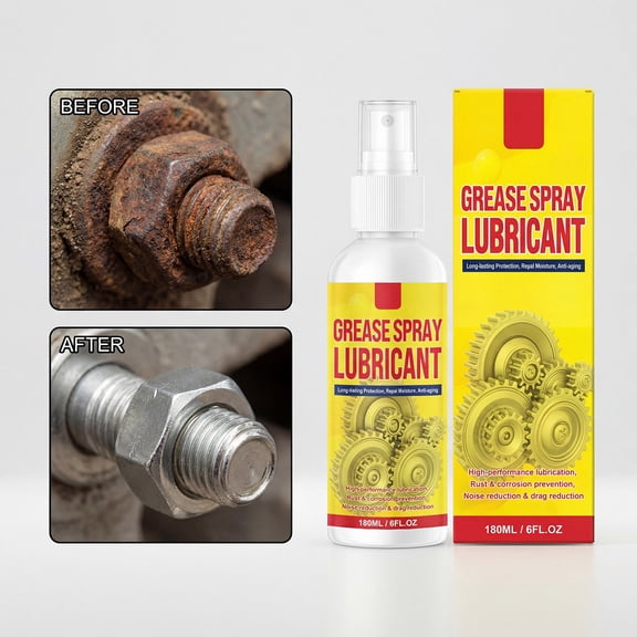 Rust Remover Spray, Multi-Purpose Lubricant for Metals, Fast-Acting Oxidation Dissolver for Tools, 180ml, for Car Parts and Hardware