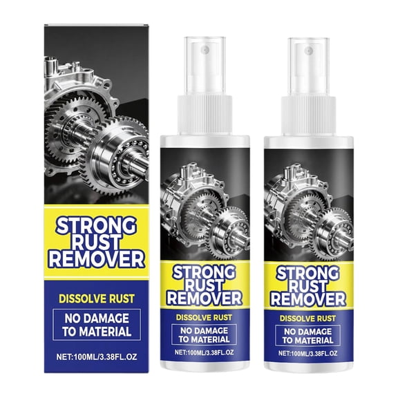 Rust Remover Spray for Metal, Multipurpose Rust Stain Remover, Heavy Duty Metal Cleaner for Vehicles, Tools, Chains, Iron Out Rust Stain Remover(2)