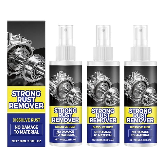 Rust Remover Spray for Metal, Multipurpose Rust Stain Remover, Heavy Duty Metal Cleaner for Vehicles, Tools, Chains, Iron Out Rust Stain Remover(3)