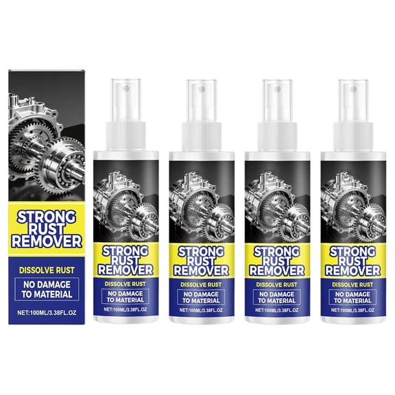 Rust Remover Spray for Metal, Multipurpose Rust Stain Remover, Heavy Duty Metal Cleaner for Vehicles, Tools, Chains, Iron Out Rust Stain Remover(4)