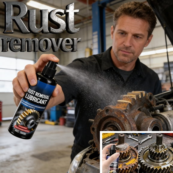 Rust RemoverforMetal, Rust Inhibitor, 3.4 Oz Capacity, Gears, Automotive Maintenance, Metal Bottle, Microfiber Cloth, 1 Pc, 1 Pc Cloth