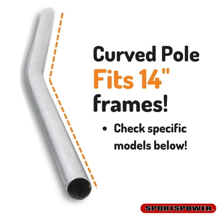 Rust-Resistant Curved Trampoline Enclosure Lower Pole, 43.25"