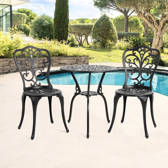 Rust-Resistant Feature / Patio and Balcony Use / 3-Piece Cast Aluminum Set