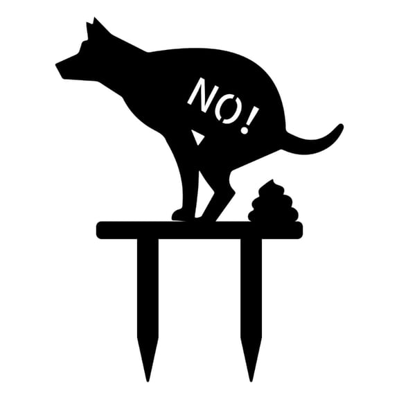 Rust Resistant Metal Garden Sign No Pooping Allowed Sturdy Ground Stake 11.8X15Inch For Lawn And Flower Bed