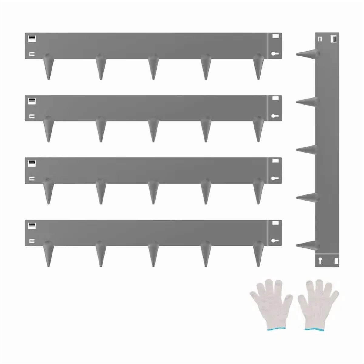 Rust-Resistant Steel Landscape Edging 5-Pack,39x4 Inches,Dark Gray Garden Border for Durable Lawn and Flower Bed Design
