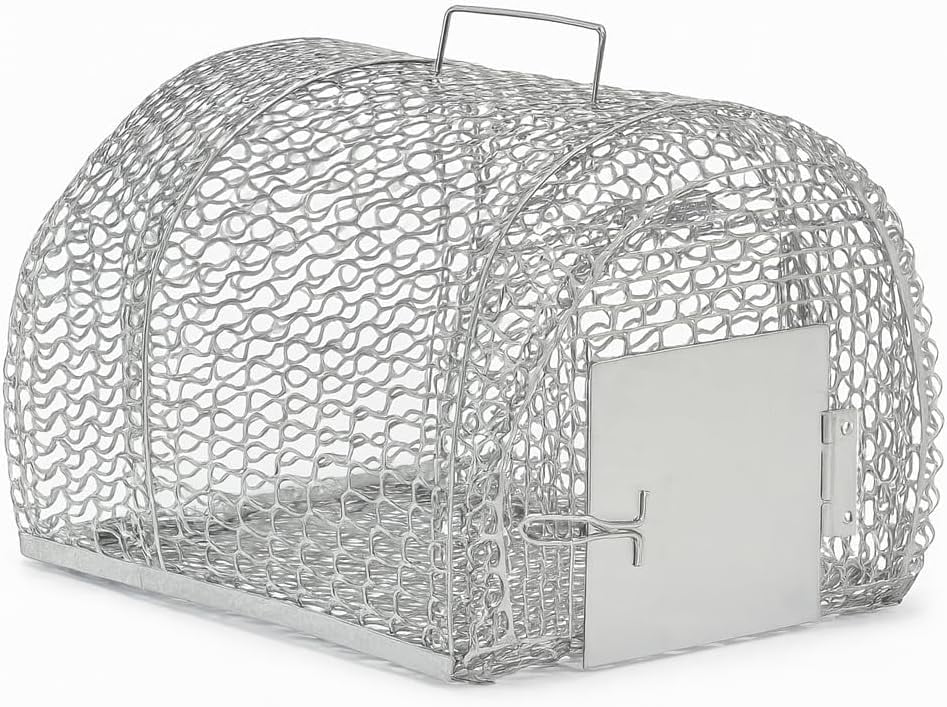 Rust-Resistant Wire Mesh Rodent Trap with Quick-Trigger Door Mechanism, Non-Kill Catch & Release Cage for Rats, Mice, Chipmunks and Other Small Animals, Durable, Lightweight for Indoor/Outdoor Use