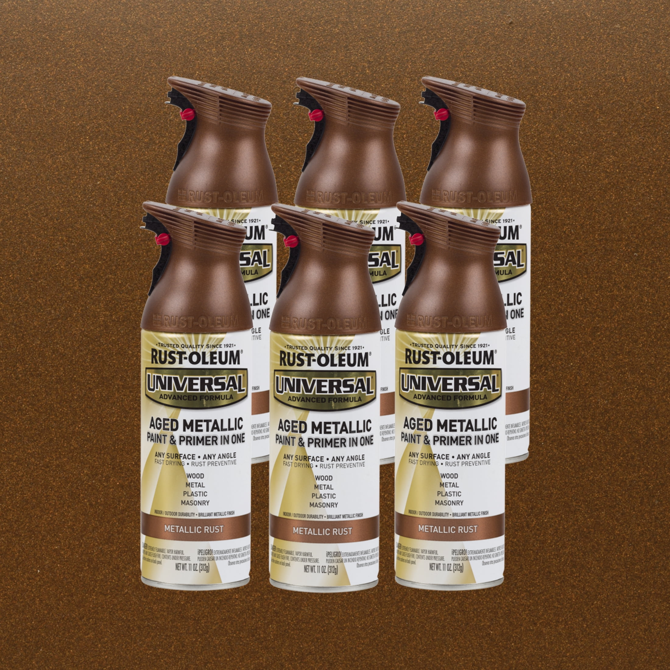 6 Pack, Rust, Rust-Oleum Universal All Surface Interior/Exterior