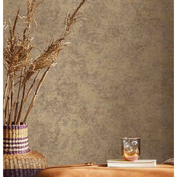 Rust Serpent Luxe Print Non Woven Non-Pasted Textured Wallpaper 57 Sq. Ft.