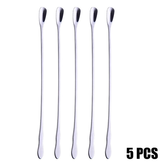 Rust Stainless Steel Latte Spoons Long Handle for Ice Cream Sundae 5pcs