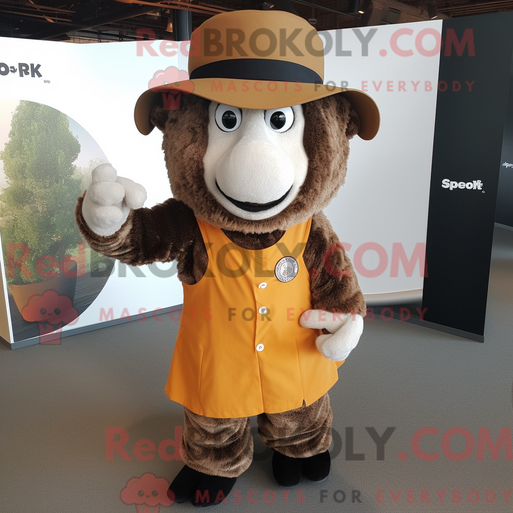 Rust Suffolk Sheep REDBROKOLY mascot costume character dressed with a ...