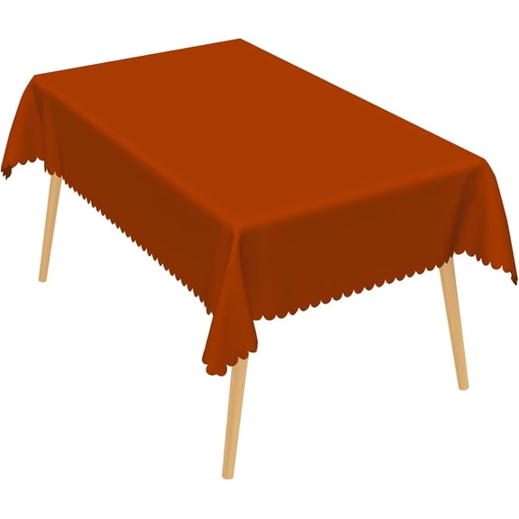Rust Table Cloth, 60x84 Inch Orange-Brown Rectangle Polyester Fabric Tablecloth,Wrinkle Resistant Washable Reusable Table Cover for Dining Picnic Outdoor Camping Anniversary Party Decoration