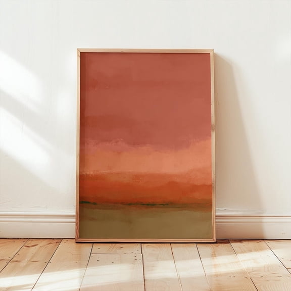 Rust Terracotta Gradient Wall Art Earth Tone Home Decor