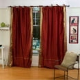 thumbnail image 1 of Rust  Tie Top  Sheer Sari Curtain / Drape / Panel   - 80W x 84L - Piece, 1 of 2