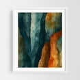 thumbnail image 1 of Rust and Teal - India Painting Abstract Modern Art Geometric Minimalist Nature Pattern Autumn White Framed Wall Art Print 24 x 30 inches, 1 of 3