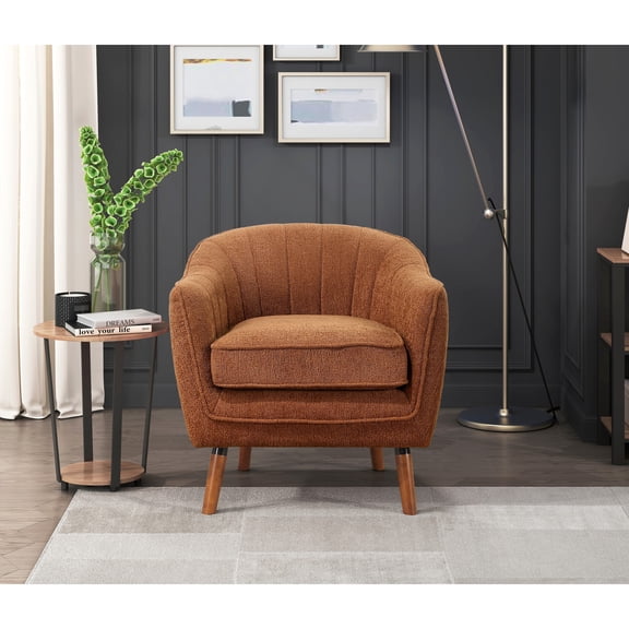 Rust-colored Upholstery / For Cozy Living Rooms / 20.5" Seat Width Chair