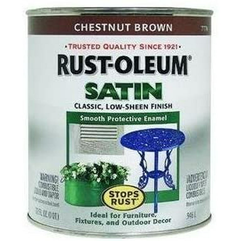 Rust-Oleum 7774502 Stops Rust 32 oz. Quart Chestnut Brown Satin
