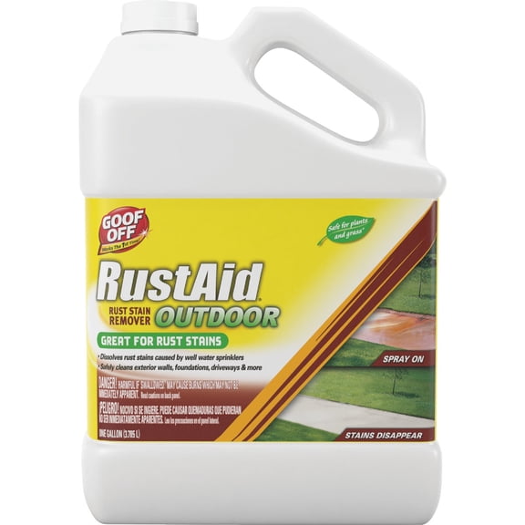 RustAid Rust Stain Remover Concentrated Liquid - 128 Fl Oz, Pack of 1 Residential Use, Standard Application
