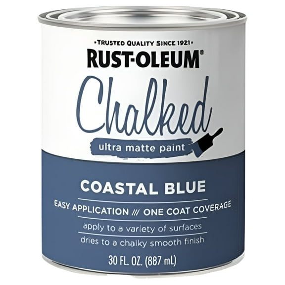 RustOleum Chalked Ultra Matte Paint, Coastal Blue, 30-oz. 1 Pack