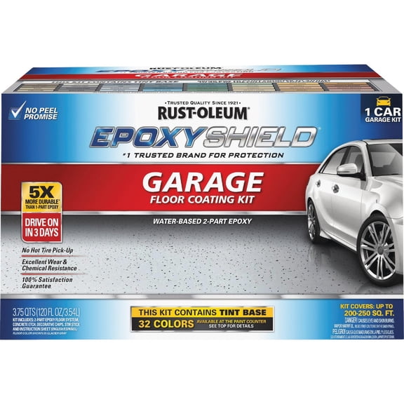 Rust-Oleum RustOleum EPOXYSHIELD Tint Base Epoxy Garage Floor Paint Kit 252625 Interior & Exterior Use, Professional Finish