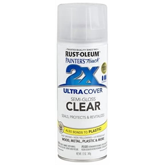 Rust-Oleum RustOleum Painters Touch 2X Clear Finish Spray Paint 249859, 6 Pk 12 Oz — Interior & Exterior Use, Professional Finish