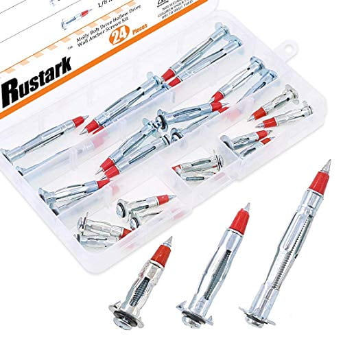 Rustark 24Pcs 35/46/59mm Heavy Duty Zinc Plated Steel Long Molly Bolt