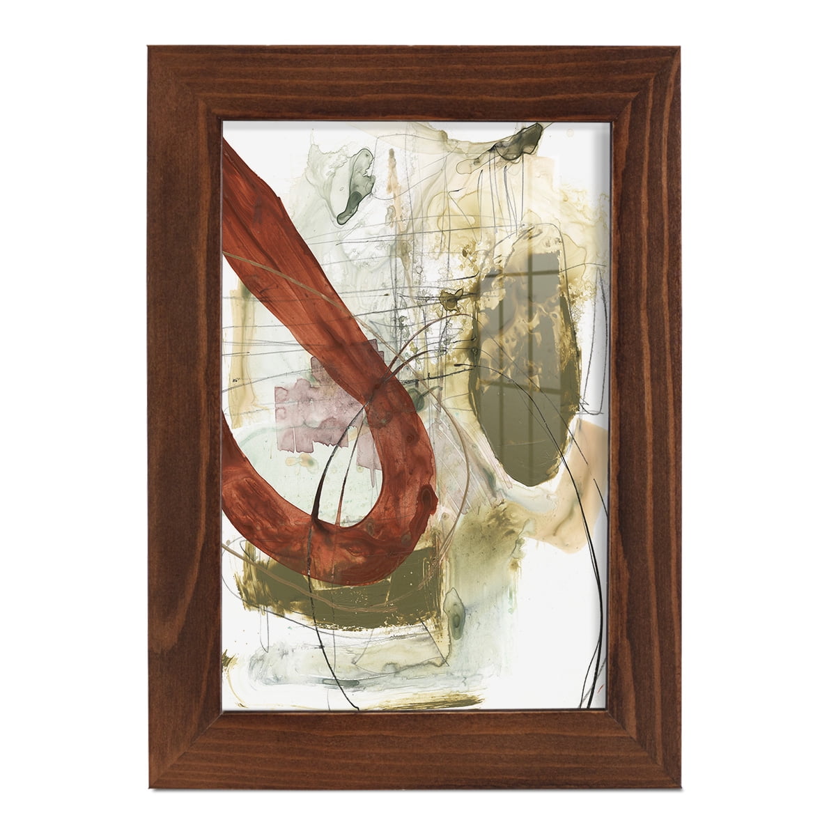 Rusted Loops I - Framed Print w/glass - Chestnut