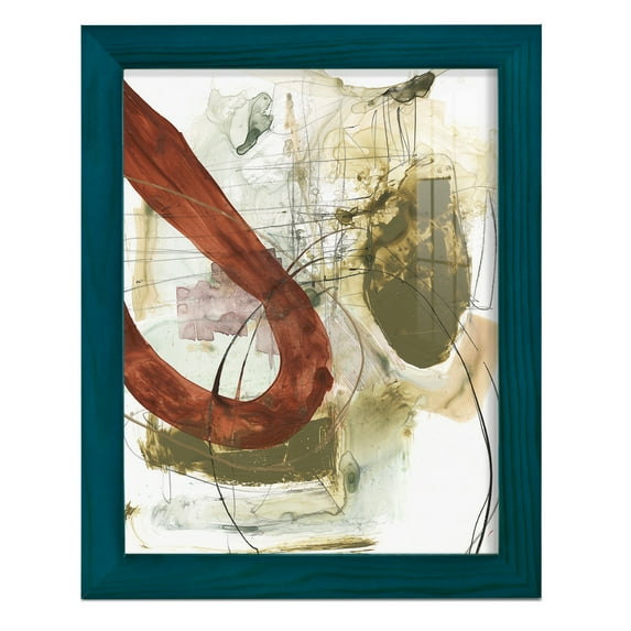Rusted Loops I - Framed Print w/glass - Ocean Blue
