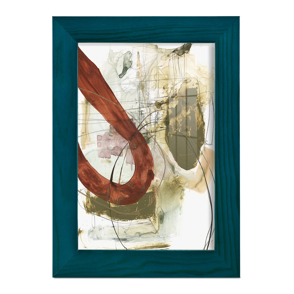 Rusted Loops I - Framed Print w/glass - Ocean Blue