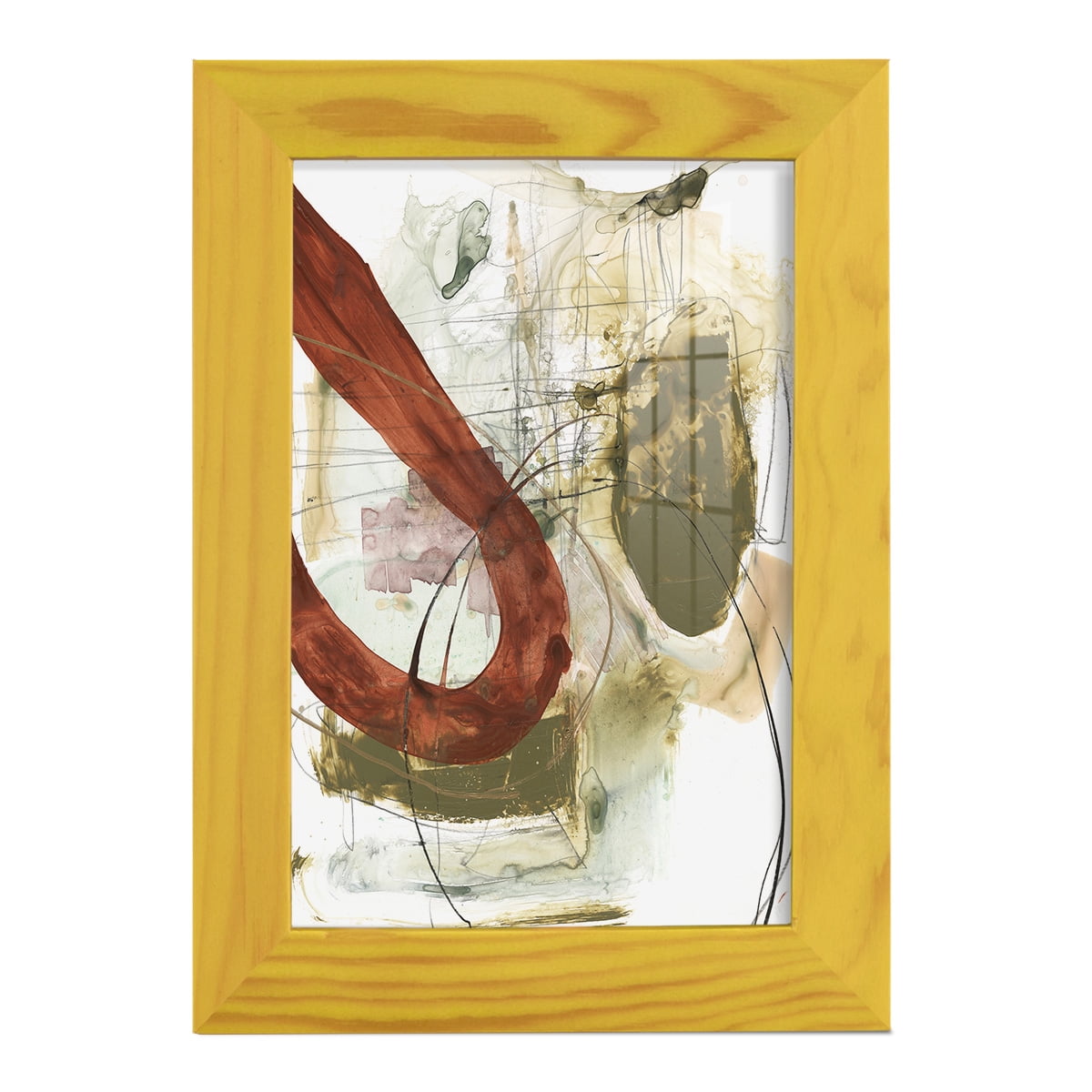 Rusted Loops I - Framed Print w/glass - Sunflower Yellow