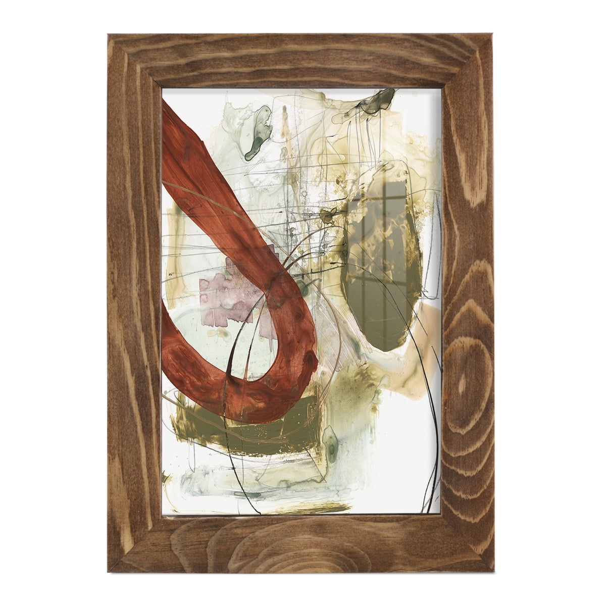 Rusted Loops I - Framed Print w/glass - Walnut