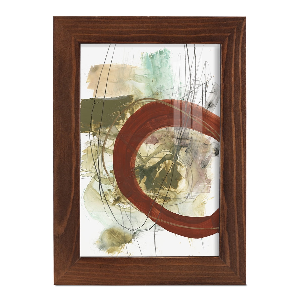 Rusted Loops II - Framed Print w/glass - Chestnut