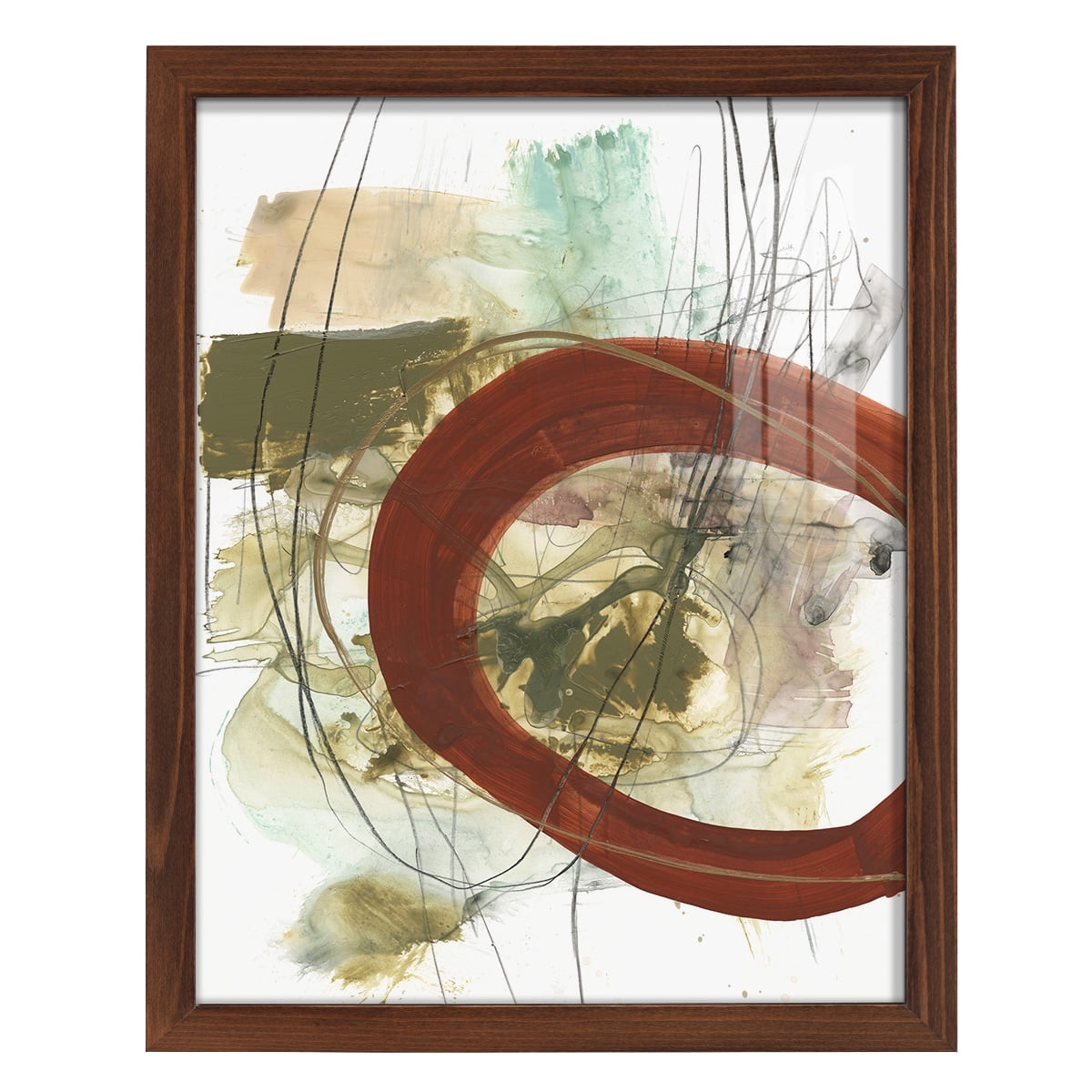 Rusted Loops II - Framed Print w/glass - Chestnut