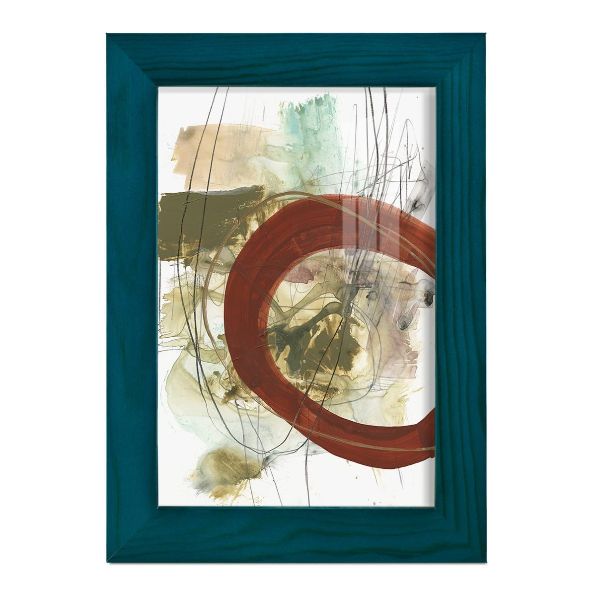 Rusted Loops II - Framed Print w/glass - Ocean Blue