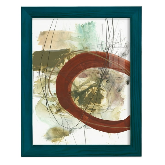 Rusted Loops II - Framed Print w/glass - Ocean Blue