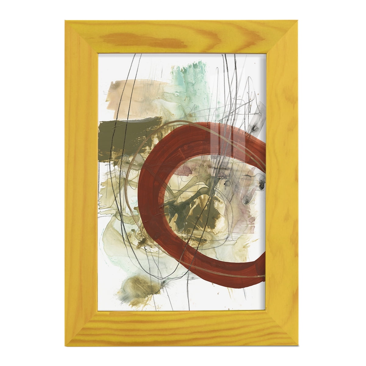 Rusted Loops II - Framed Print w/glass - Sunflower Yellow