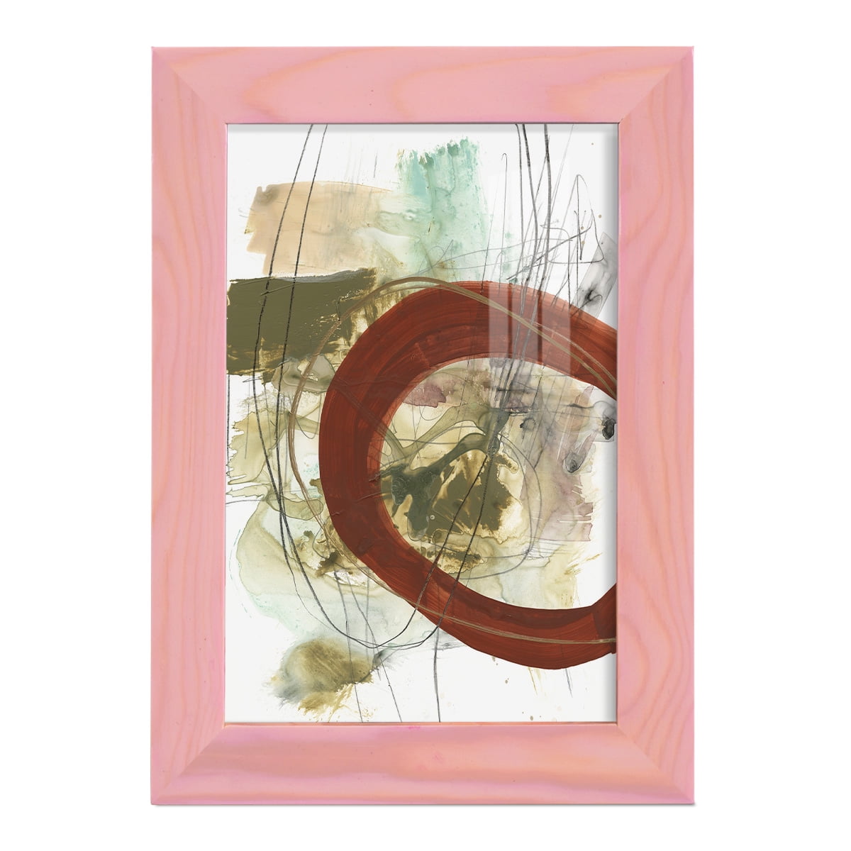 Rusted Loops II - Framed Print w/glass - Sunset Pink - Walmart.com