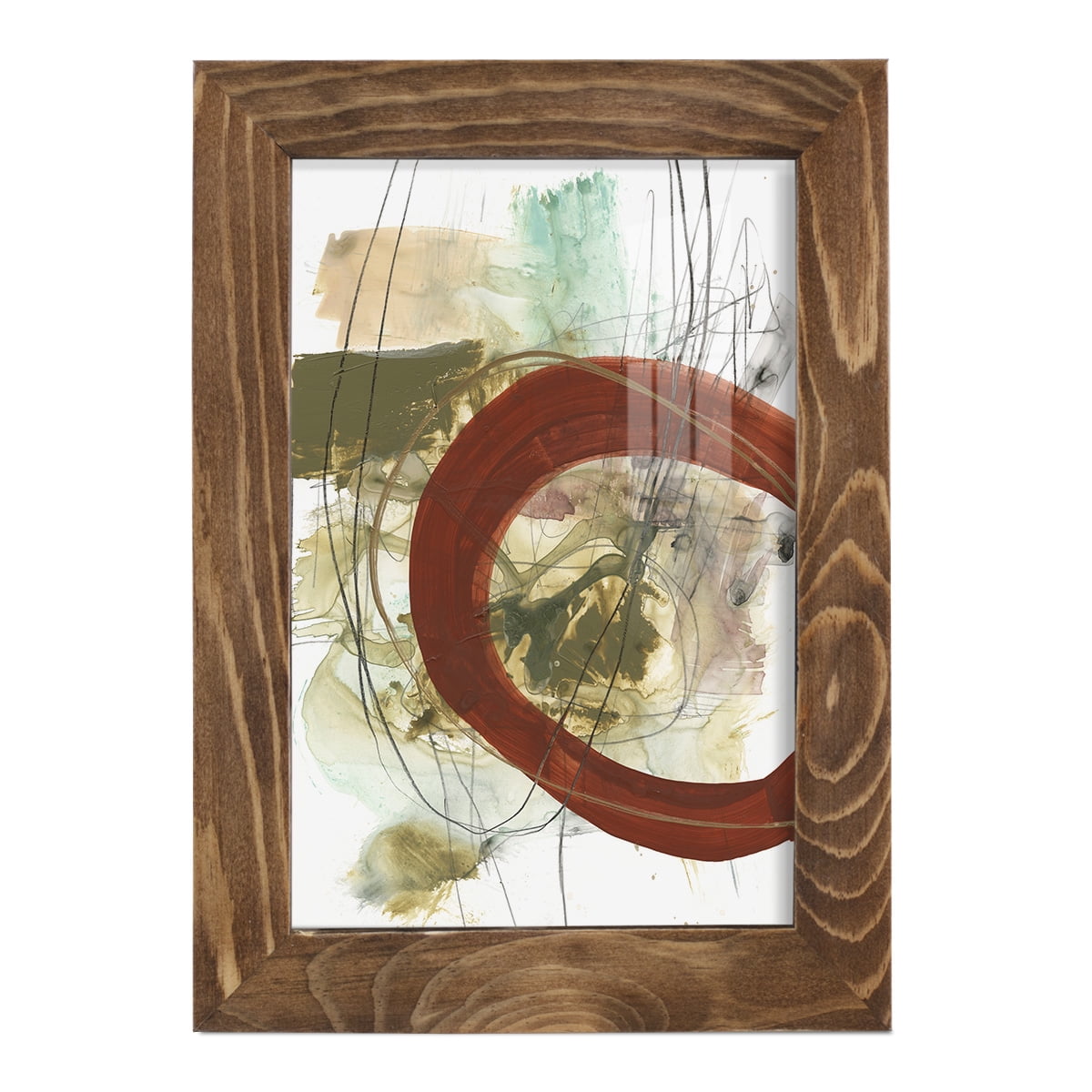 Rusted Loops II - Framed Print w/glass - Walnut