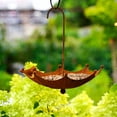 thumbnail image 1 of Rusted Metal Umbrella Bird Feeder, 9.06" x 3.54", Weather-Resistant, Easy-Clean, Garden & Courtyard Decor, 1 of 5
