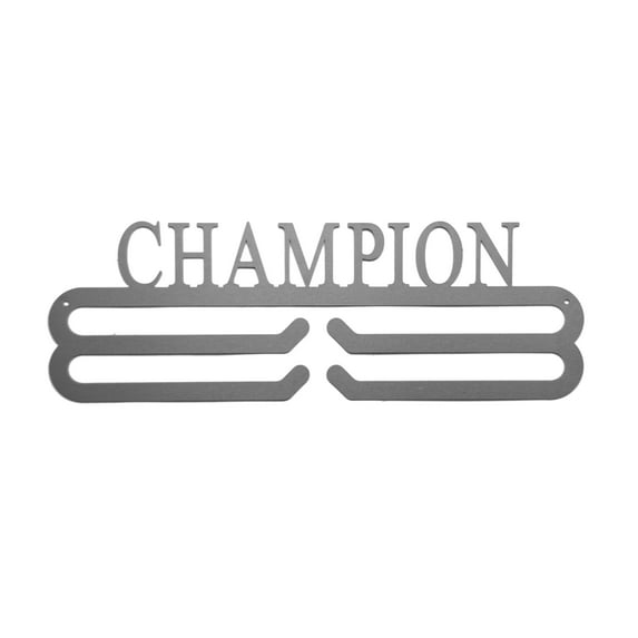 Rusted Orange Black Metal 2-Tier Medal Holder "Champion"