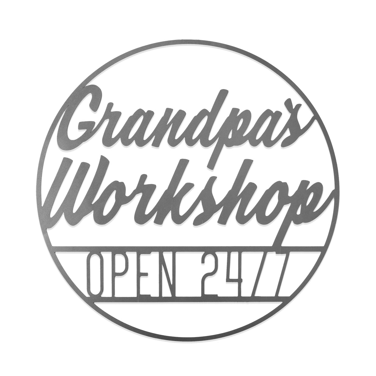 Rusted Orange Black Metal Grandpa's Workshop Vintage Circle Sign ...