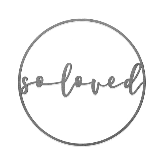 Rusted Orange Metal 12" Minimalist So Loved Sign