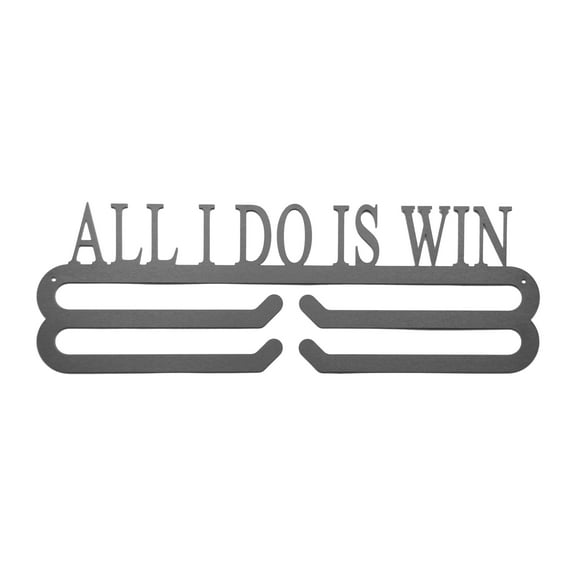 Rusted Orange Metal 2-Tier Medal Holder "All I Do Is Win"