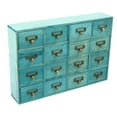 thumbnail image 1 of Rustic 16 Drawers Apothecary Cabinet, Apothecary Chests and Cabinets, Herb Storage Box Blue Cabinet for Store Necklaces, Earrings, Bracelets 20X3.7X13.8in Painting Finish, 1 of 18