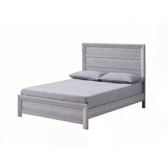 Rustic 1Pc Wooden Queen Size Bed | Gray Finish, Contemporary Style
