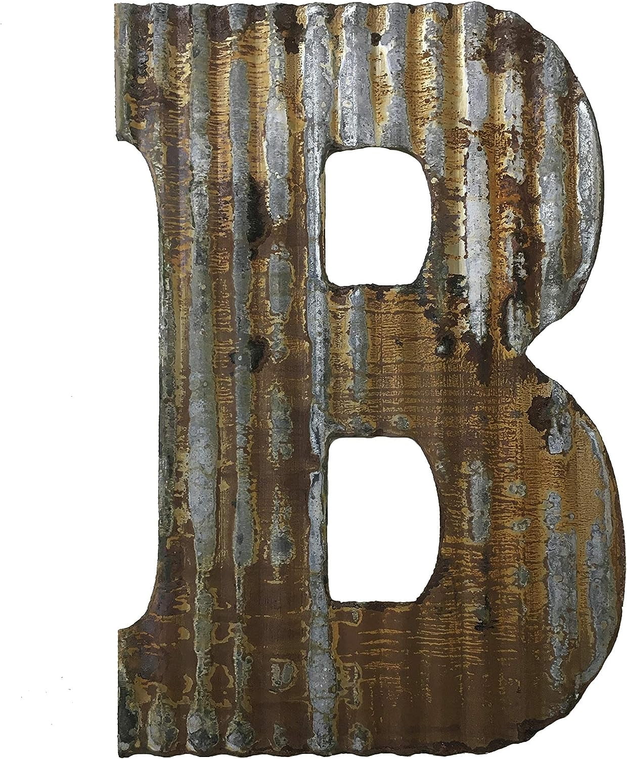 Rustic 24'' Wall Decor Corrugated Metal Letter B