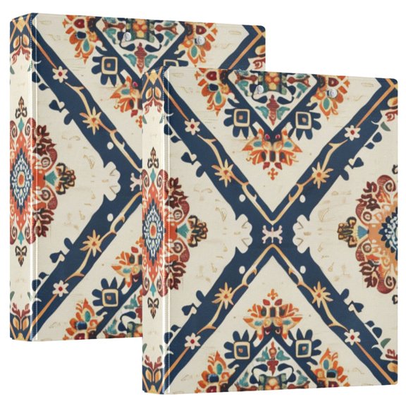Rustic 3 Ring Binders 1.5 inch Hardcover File Folders with Interior Pockets A4 Size Organizer for School Office Hospital