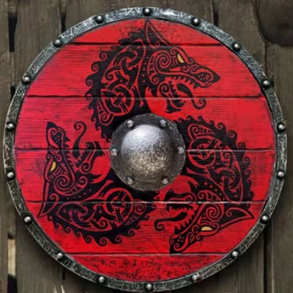 Rustic 30CM Wooden Viking Shield Decorative Wall Art Home Decor